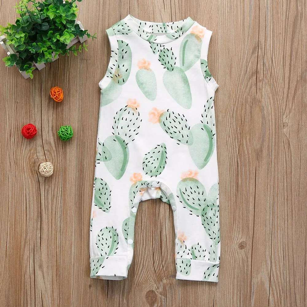 

Newborn Baby Girl Boy Romper Infant Sleeveless Floral Jumpsuit Outfits summer baby clothes ribbed baby clothes bebek tulum