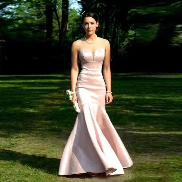 Modest Simple Pearl Pink Evening Dresses Elegant Mermaid Modest Simple Pearl Pink Evening Dresses Elegant Mermaid Dress Ic Gowns Engagement Party