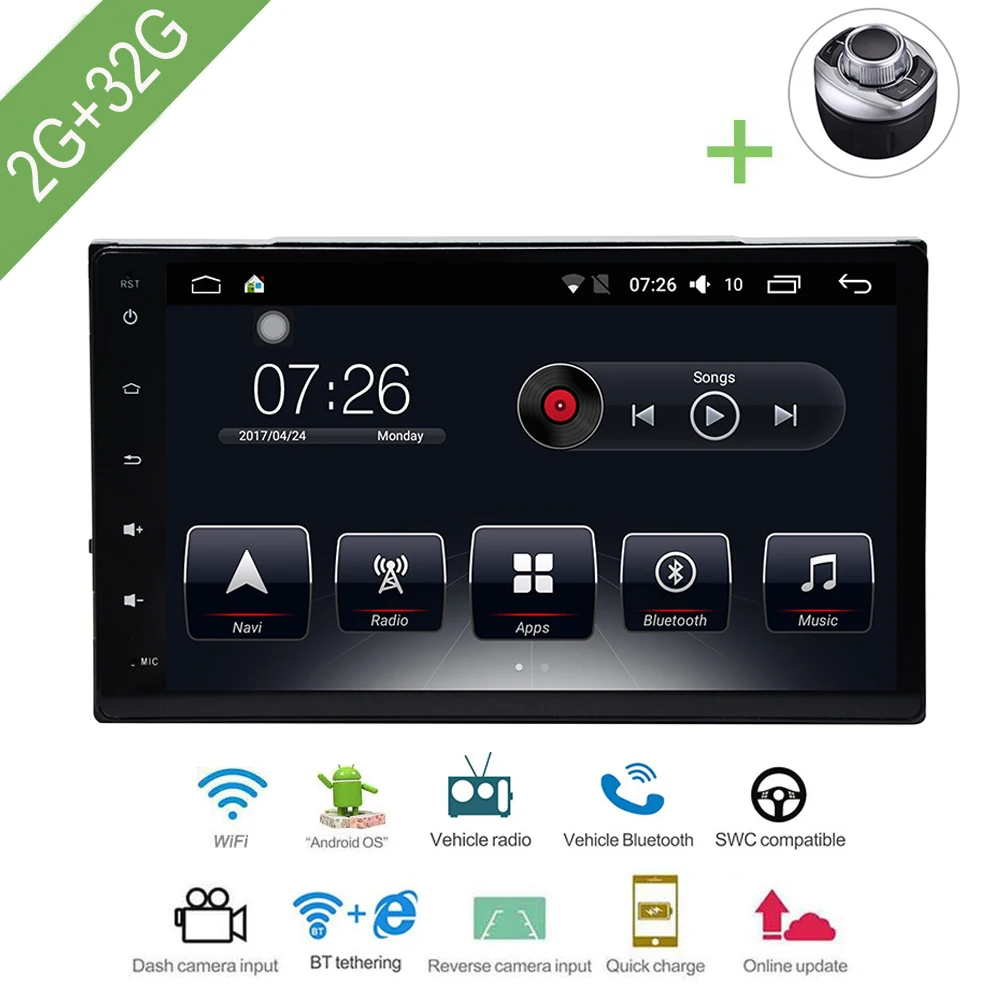 Flash Deal Car Multimedia player 2 Din Android 7.1 Car DVD For Toyota  Carola 2017/Innova /Crysta 9" 2G/32G touch screen Car Radio GPS 0