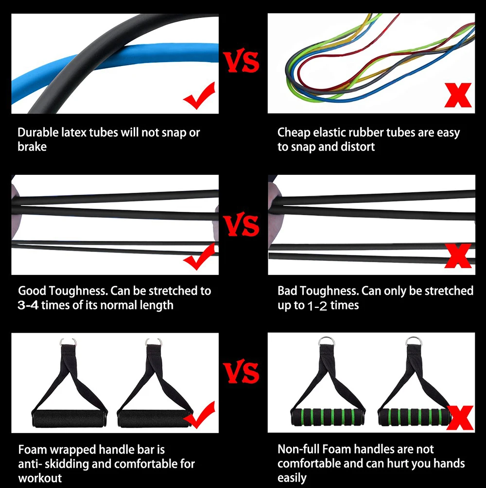 Yoga Pull Rope Fitness Exercises Resistance Bands with Handles Home Gym Strength Training Tubes Workout Bands for Shoulder Arm (5)