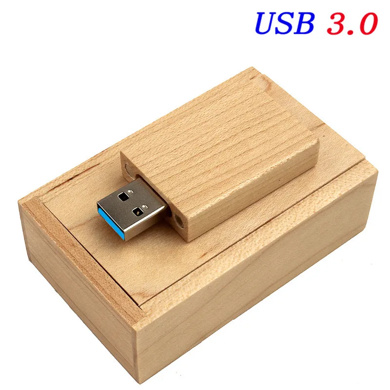 SHANDIAN USB 3,0 деревянный usb+ деревянная коробка usb флэш-накопитель 4 ГБ 8 ГБ 16 ГБ 32 ГБ 64 ГБ свадебная фотография подарок(10 шт. бесплатный логотип - Цвет: Maple wood