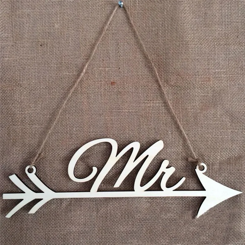 1 пара Mr & Mrs стрелы знаки стула для свадебной вечеринки украшения фотография