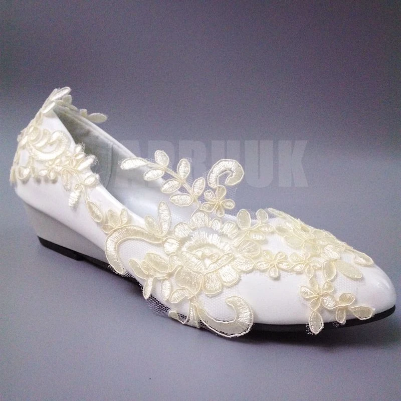 champagne wedge wedding shoes