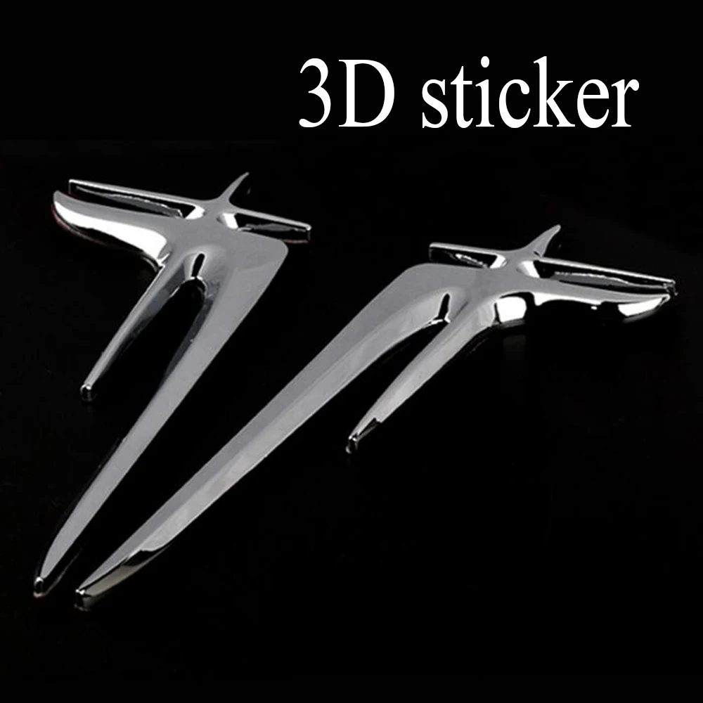 1 Pair Car fender Emblems decal for B/enz C class C180L C260L C200L C320 decorative 3D Refitting Chrome stickers |