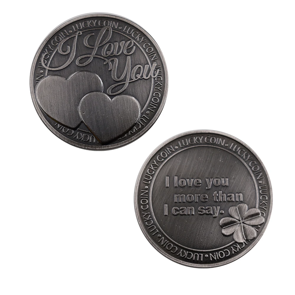 Valentine Day Souvenir Coin Collectible Bronze Lucky Coin for Girl