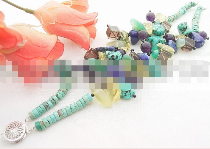 

Hot sell ->@@ > 09511 Turquoise&lapis&Amethyst Bracelet -Top quality free shipping