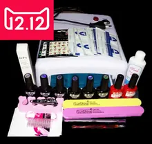 EM–128 Free shipping uv gel nail polish set ,nail tools professional set ,uv gel color with uv led lamp set ,nail art tools