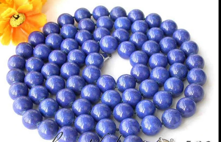 

>>>>>17" 16mm nature round blue lapis lazuli necklace