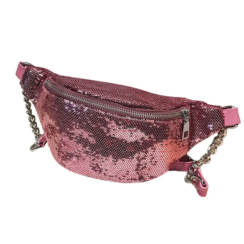 Женская поясная сумка с ремнем, Женская Роскошная модная сумка на плечо с блестками, нагрудная сумка