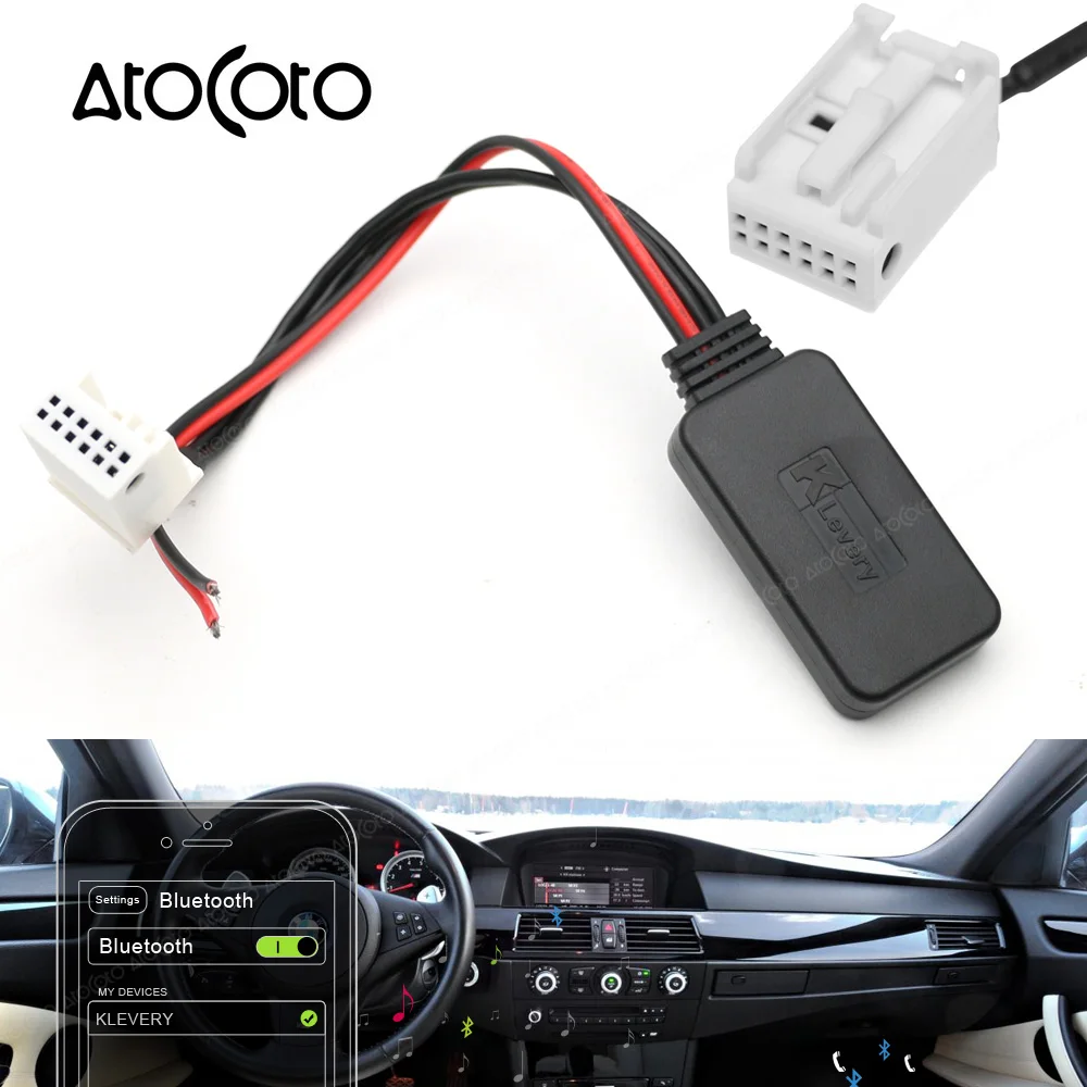 AtoCoto автомобиль Bluetooth Aux Получайте 12 штыревой адаптер для BMW Mini E60 E61 E63 E64 E83 E85 для радио, навигации A2DP аудио Вход