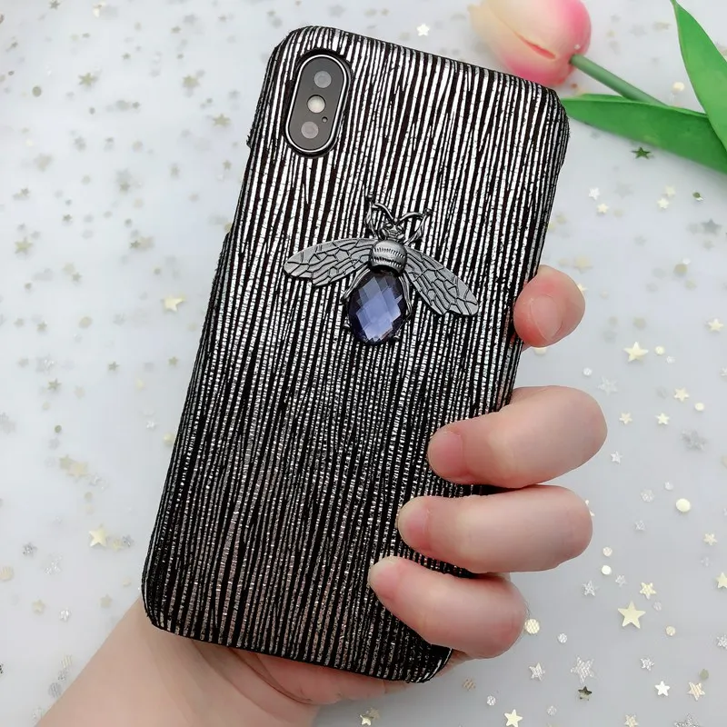 

Luxury Diamond Bee Glitter case for iphone X XR XS Max hard PC Back Cover for iPhone 7 8 Plus 6 6s Plus Shiny line Coque Case