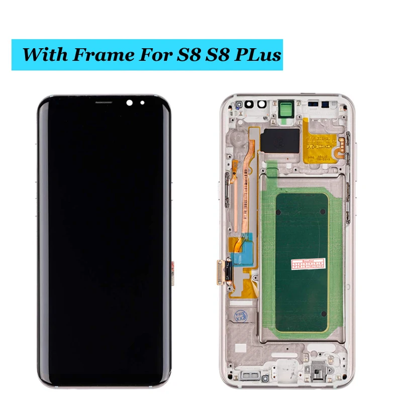 

Super AMOLED For Samsung Galaxy S8 S8 plus G955f G950F G950U G950FD Lcd Display Touch Screen Digitizer With Frame