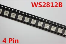 10 ~ 1000 sztuk WS2812B (4 piny) chip led 5050 RGB SMD biała wersja WS2812 indywidualnie adresowalne cyfrowe piksele DC5V tanie tanio TAN ZHOU ZE Salon ROHS Runda 2-przewodowy 50000 WS2812B LED CHIP 30 60 144 30 60 144led m Taśmy