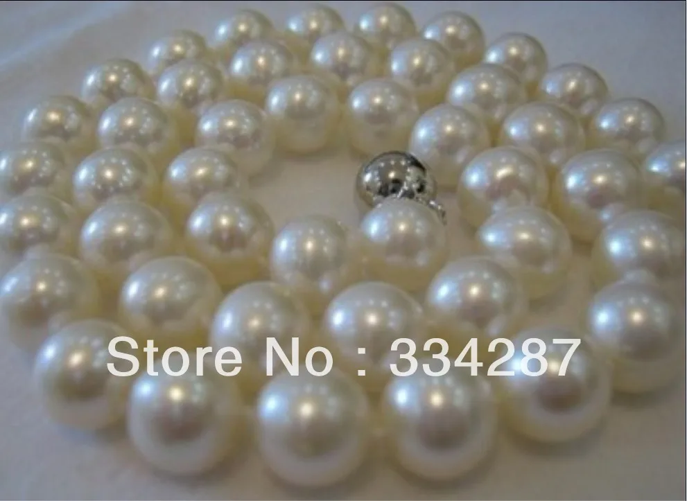 

100% Selling Picture full AAA+ 9-10MM WHITE PEARL NECKLACE 18 INCH