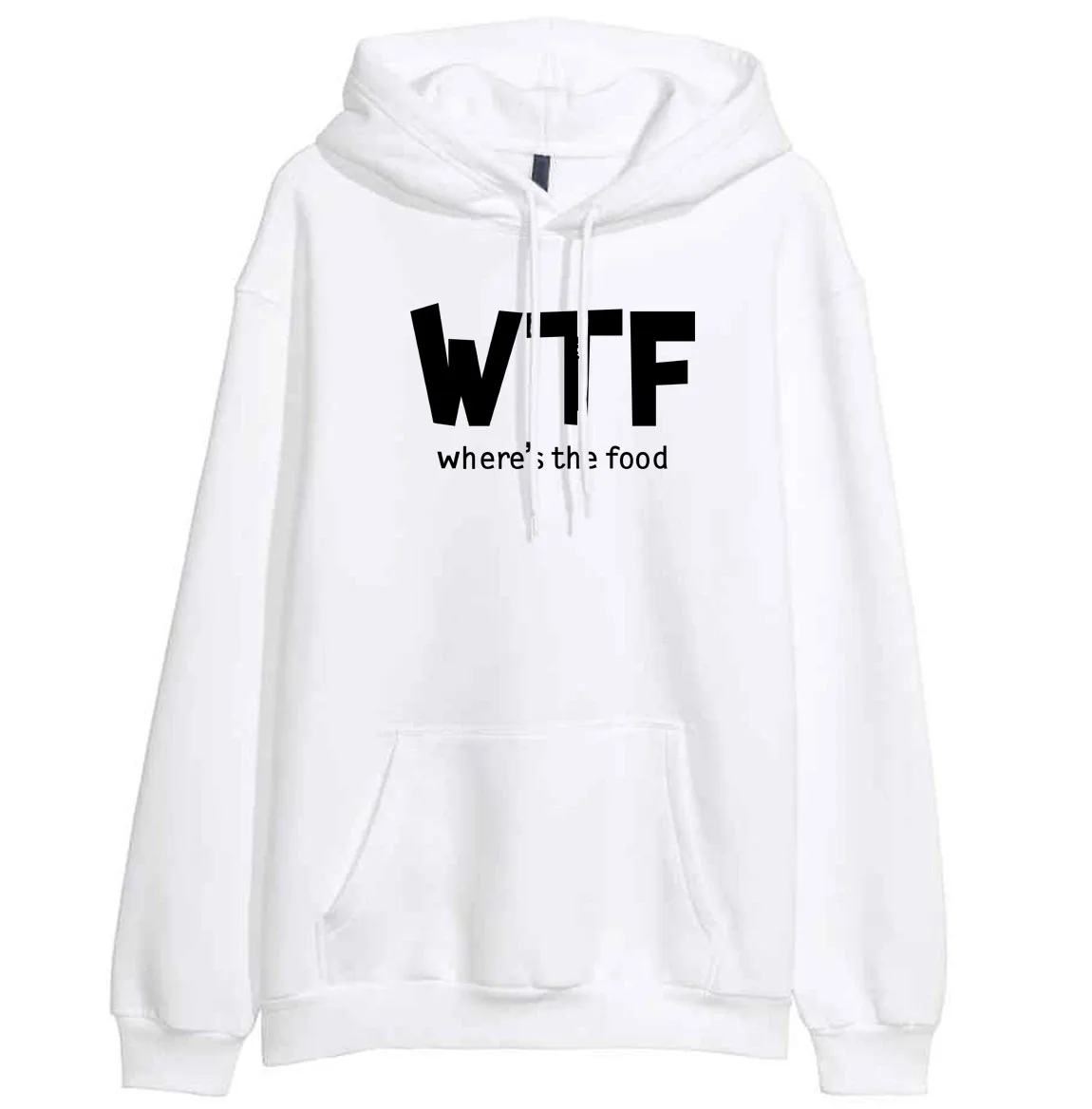 

2019 New Arrival Hoody For Women Sweatshirt Print WTF WHERE'S THE FOOD Letter Fashion Women's Sweatshirts Hoodies Harajuku Kpop