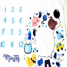 3D мультяшное детское одеяло с месячной вехой, реквизит для фотосессии новорожденных, фон для детской фотосессии, тканевые аксессуары для детской фотосессии