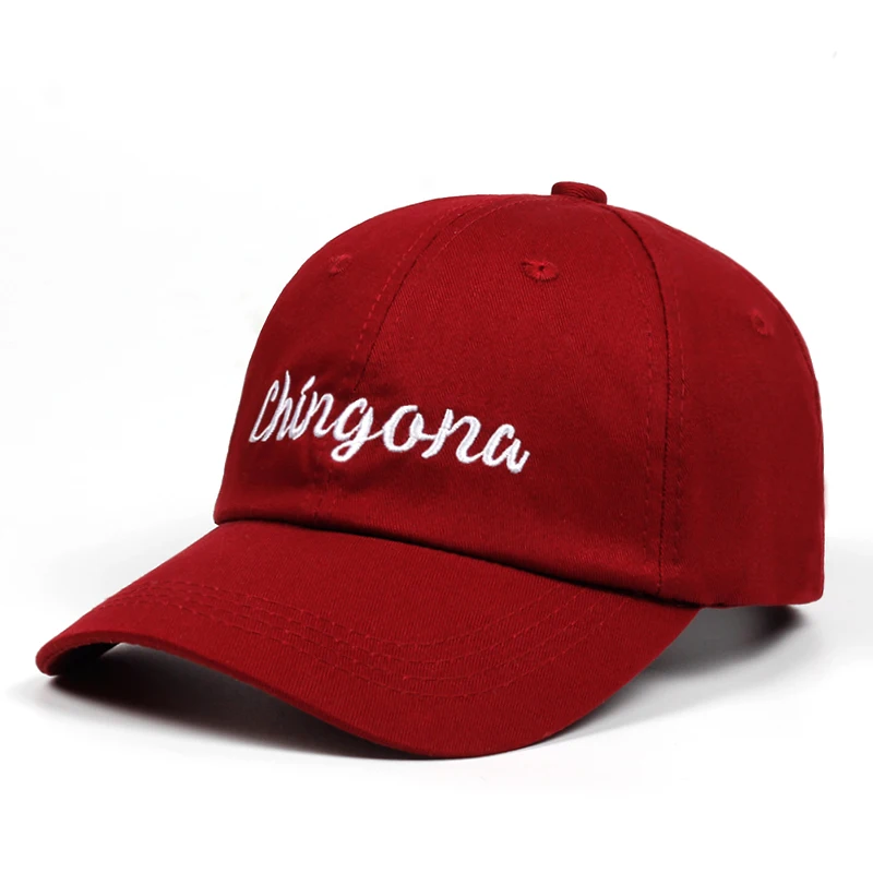 Хлопок Chingona папа шляпа унисекс вышивка бренд Бейсболка Snapback кепки s хип-хоп кость для мужчин женщин Черная винно-красная Кепка s