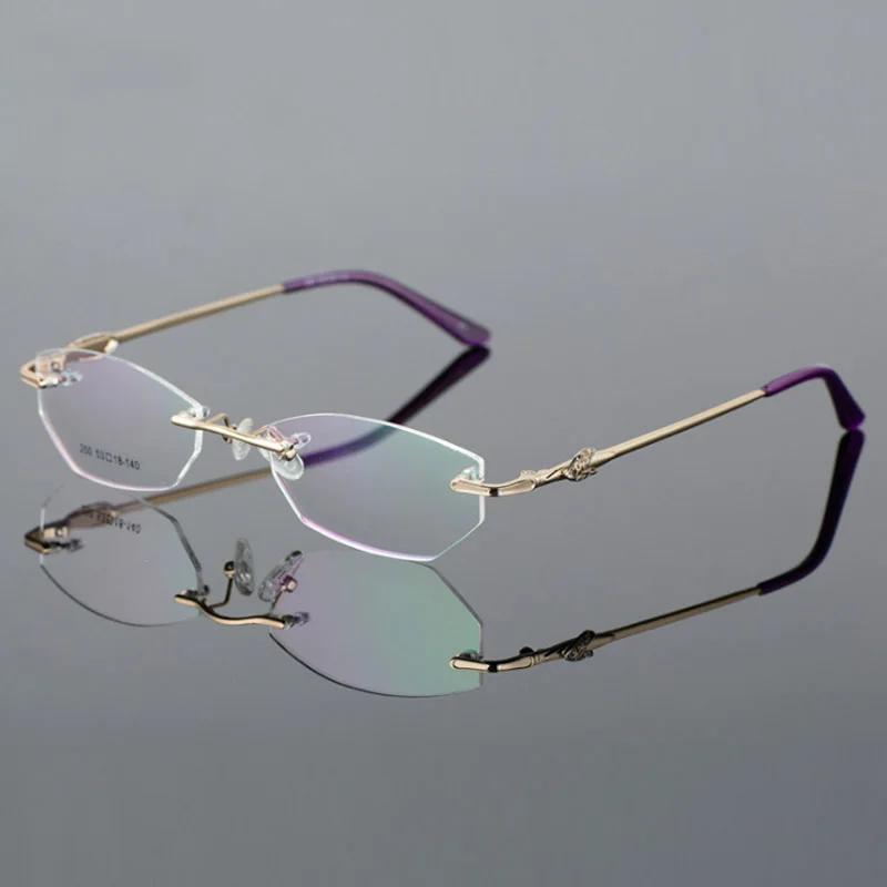 High Quality Superlight Rimless Glasses Brands Eyeglasses Frame Women