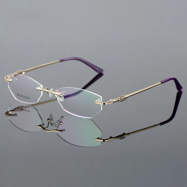 High Quality Superlight Rimless Glasses Brands Eyeglasses Frame Women