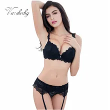 Varsbaby Chicas Sexy de Encaje Sólido Ropa Interior Se Reúnen Sujetador ajustado-correas Juegos 3 Unids/lote