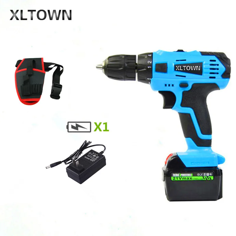 

XLTOWN 21v Electric Screwdriver Multifunction Rechargeable Lithium Drill Electric Household Cordless Electric Drill Power Tools