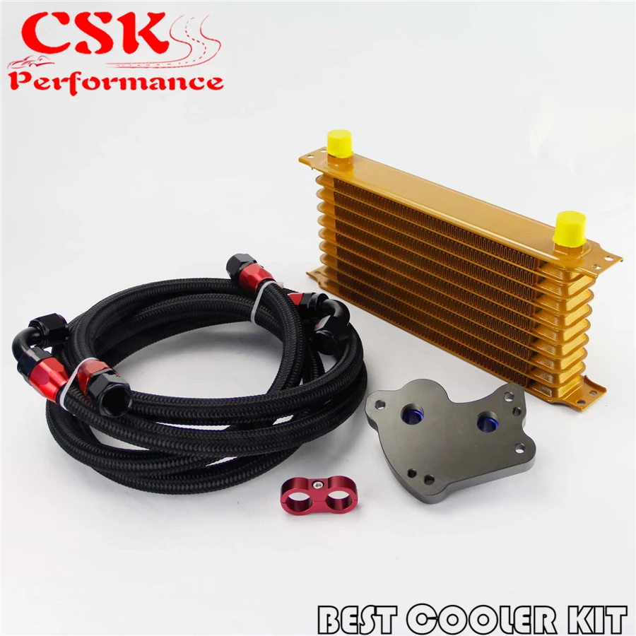 AN10 10 ряд Trust масляный охладитель комплект Подходит для BMW Mini Cooper S R53 Supercharger Gold|oil