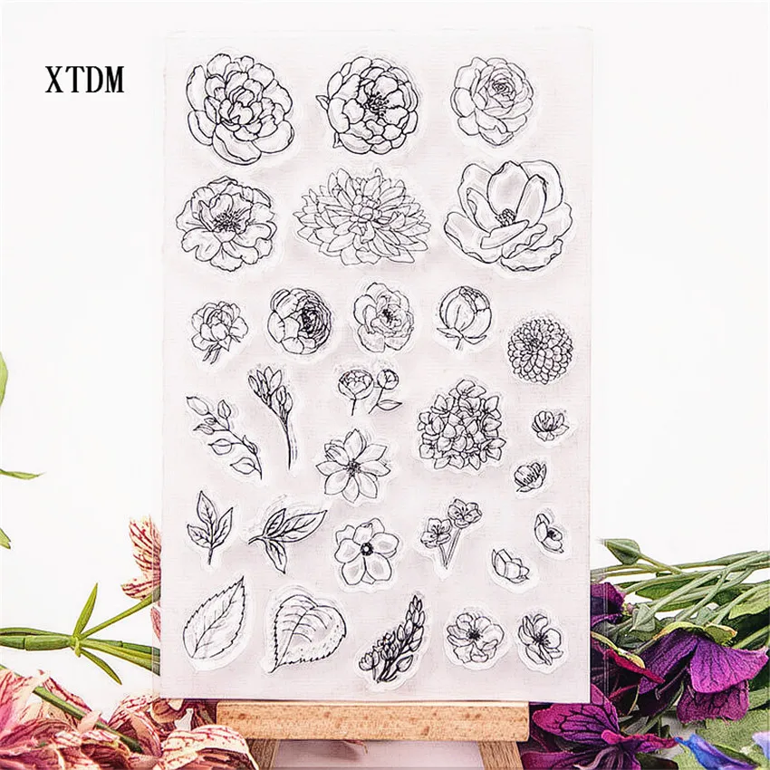 

Hot selling Follow list clear stamp / silicone seal flower stamp DIY scrapbook album / card production