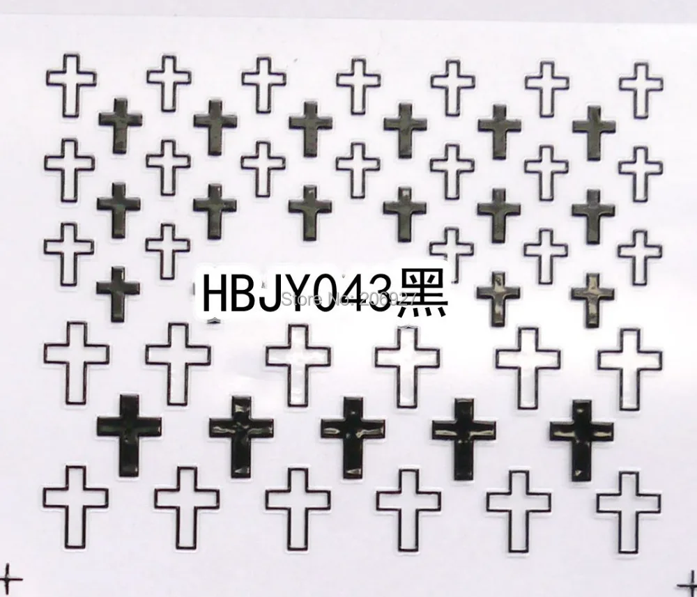 2PCS HBJY043 Black Nail Art Cute Cross Sticker Nail Art Stickerin