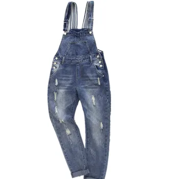 

Women Ripped Denim Jumpsuits Casual Romper Ladies'Denim Pencil Overalls Women