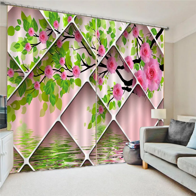 3d Chinese Flower Curtains Modern Luxury Blackout Window Curtains For Kids Bedding Room Living room Hotel Drapes Cortinas Oct24