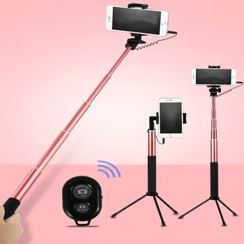 

Handheld Tripod Wired Mini Selfie Stick Monopod for iPhone 6s 5 Samsung Huawei Xiaomi Bluetooth Remote Palo tripod