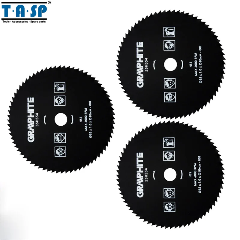 3 Pieces 85x1.8x10mm HSS High Speed Steel Circular Saw Blade 80T for