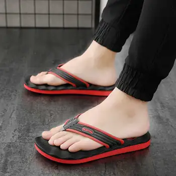 

Men Slippers Summer 2019 Man Antiskid Flip Flops Slipper Male Foot Massage Thicken Bathroom Beach Sandals Home Shoes Size 39-46