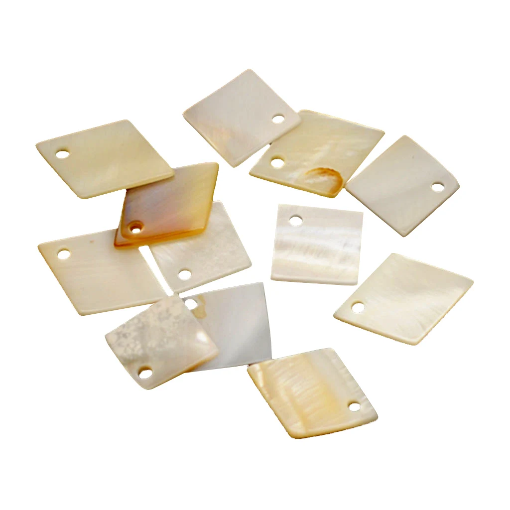 12pcs MOTHER OF PEARL Shell Charm Beads Square Diamond Shapes for Pendant Earring Bracelet Making