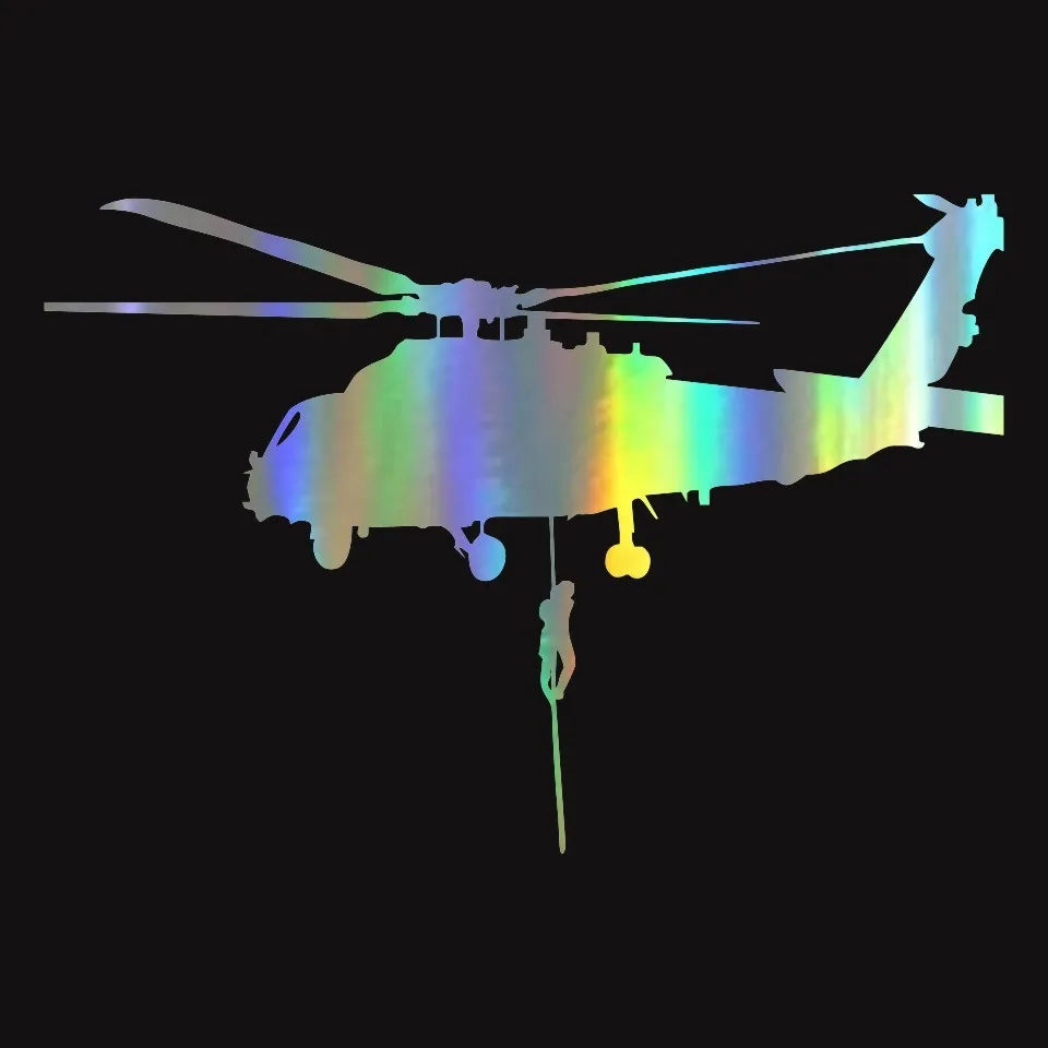 Cunymagos Helicopter Air Force Military Vinyl Car Sticker Decor Car Styling Fashion Car Sticker LaserBlackSilver 16.2cm11 (3)