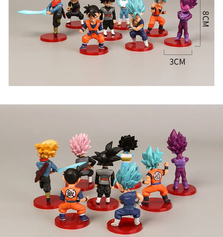 18 шт./лот 8 см Dragon Ball Супер Saiyan Goku Beerus Whis Vegeta Frieza Zamasu Frieza наборы фигурки модель игрушки