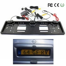 1 European License Plate Frame + 1 Car Rear View Camera + 2 Parking Sensor Automobiles Number Plate Frame for License Plate parking video rear camera in license plate to connect dvd monitor for car 1 hd camera 2 sensor embeded frame european license