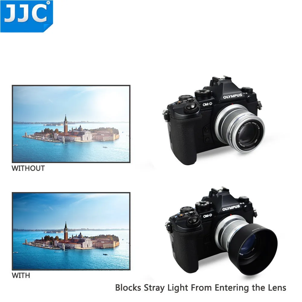 JJC LH-J40B черная Серебристая профессиональная бленда для объектива Olympus M. ZUIKO DIGITAL 45 мм 1:1. 8 заменяет бленду Olympus LH-40B