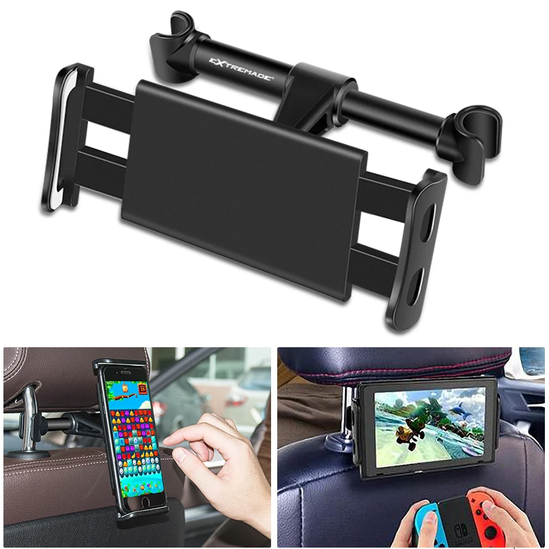 

Car Headrest Mount Holder w/ Headrest Hook for 4.7'' to 7.9'' Tablet Smartphone for iPhone XS XR 8 7 Plus Huawei P30 Xiaomi 9 8