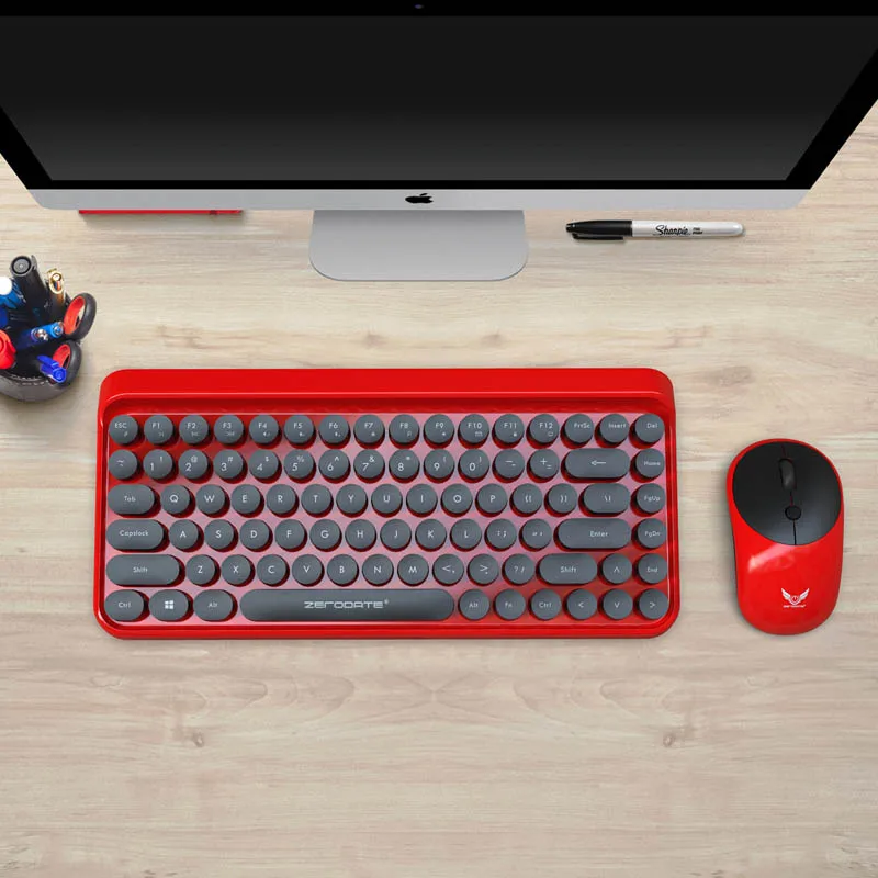 

Wireless Keyboard+Mouse Combo 84 Keys Multimedia Ergonomic Keyboard Mice Kit for Laptop PC ING-SHIPPING