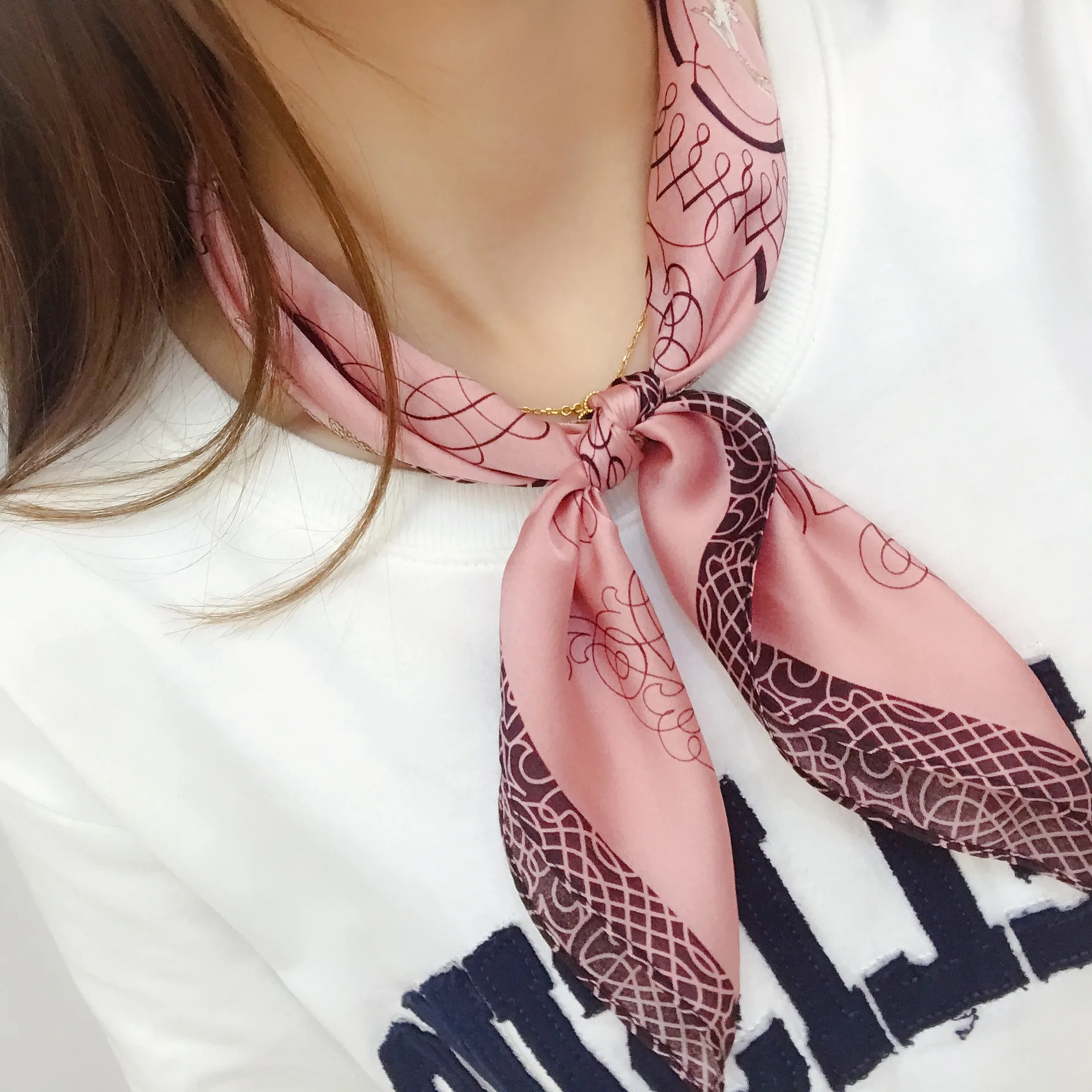 53*53cm Fashion Dot Striped Women Scarf Cashew Print Small Square Scarf Spring Summer Lady Scraf Head Scarf Headbands - Цвет: 29