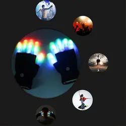 Светящиеся перчатки со светодиодами красочный оптоволоконный перчатки со светодиодами в ночное время