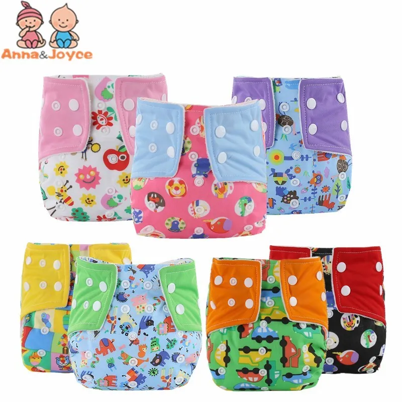 

9pc/lot Baby Wash Diaper Baby Hit Color Diaper Pants Newborn Waterproof Leakproof Button Diapers