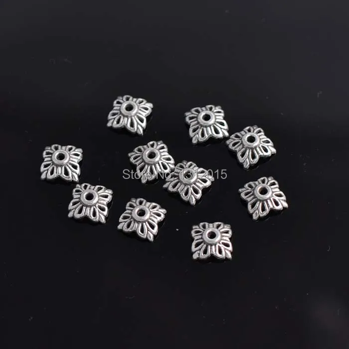 

Tibetan Silver Small Flower Plated DIY Metal Spacer Beads Caps 12x5mm YTC0041