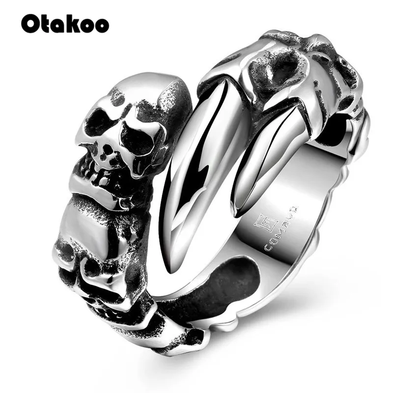 Otakoo новые мужские байкерские кольца в стиле панк-рок винтажные готические