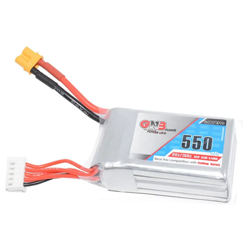 

Gaoneng GNB 14.8V 550mAH 80C/160C 4S Lipo Battery with XT30 Plug For RC FPV Racing