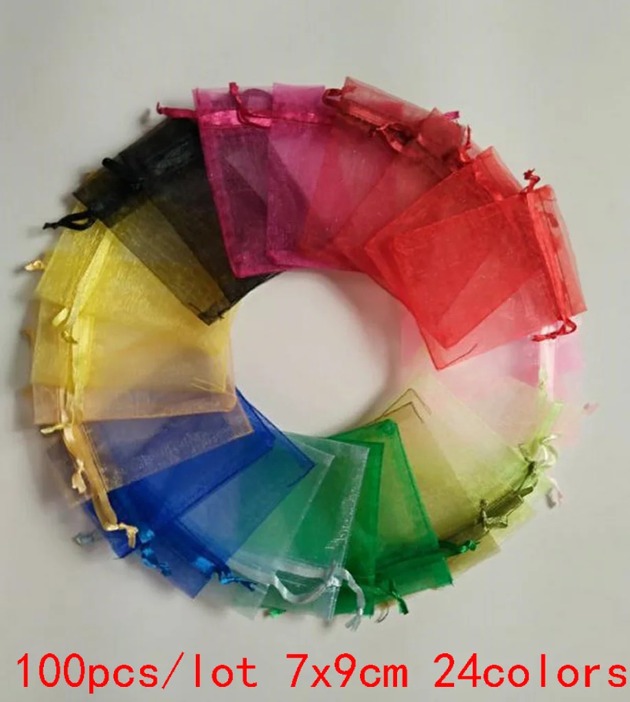 

100pcs/lot 7x9 cm Wholesale Organza Bags Wedding Pouches Jewelry Packaging Bags Nice Gift Bag Birthday Decoration DropShipping