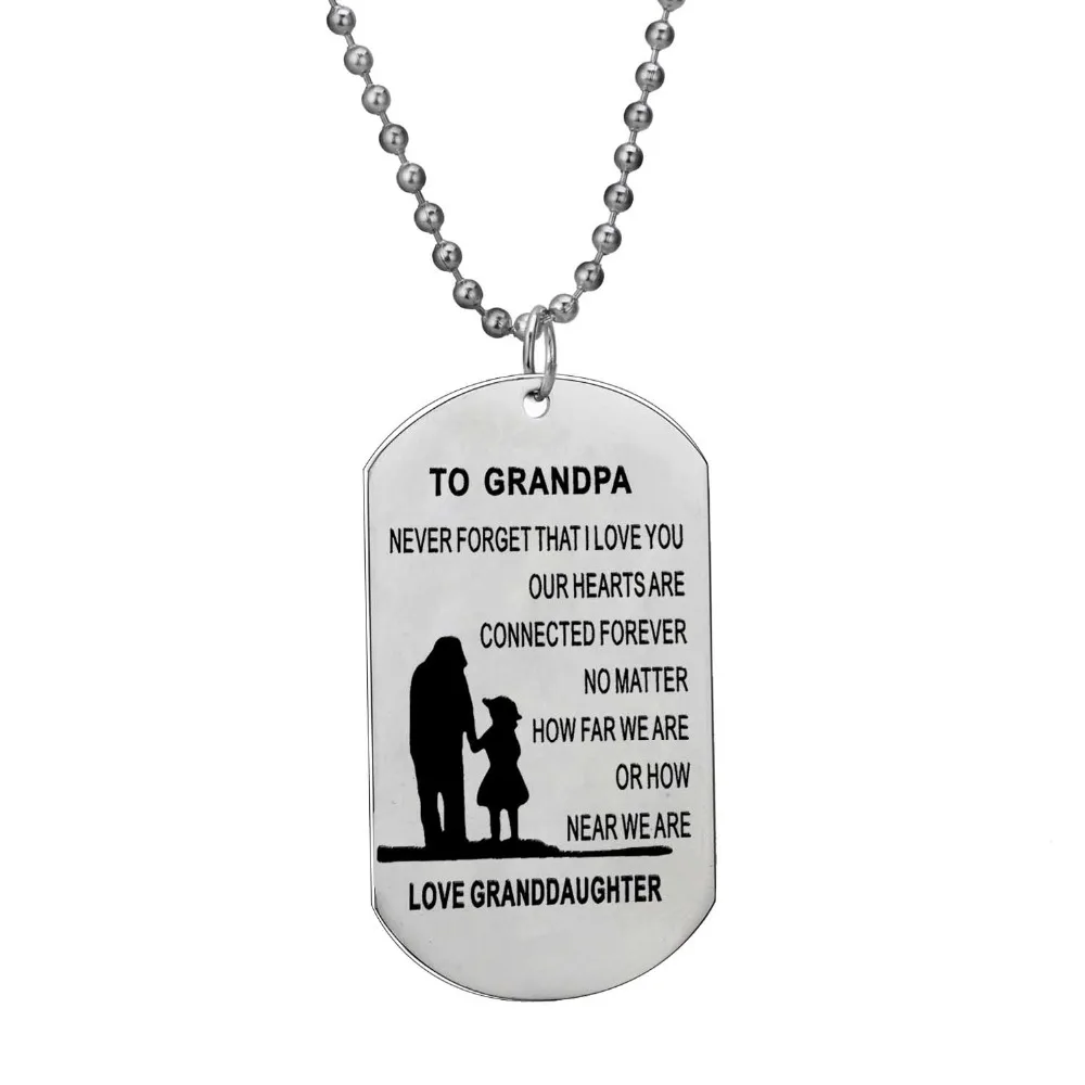 Best Birthday Christmas Gifts To My Granddaughter Dog Tag Necklace Grandpa 