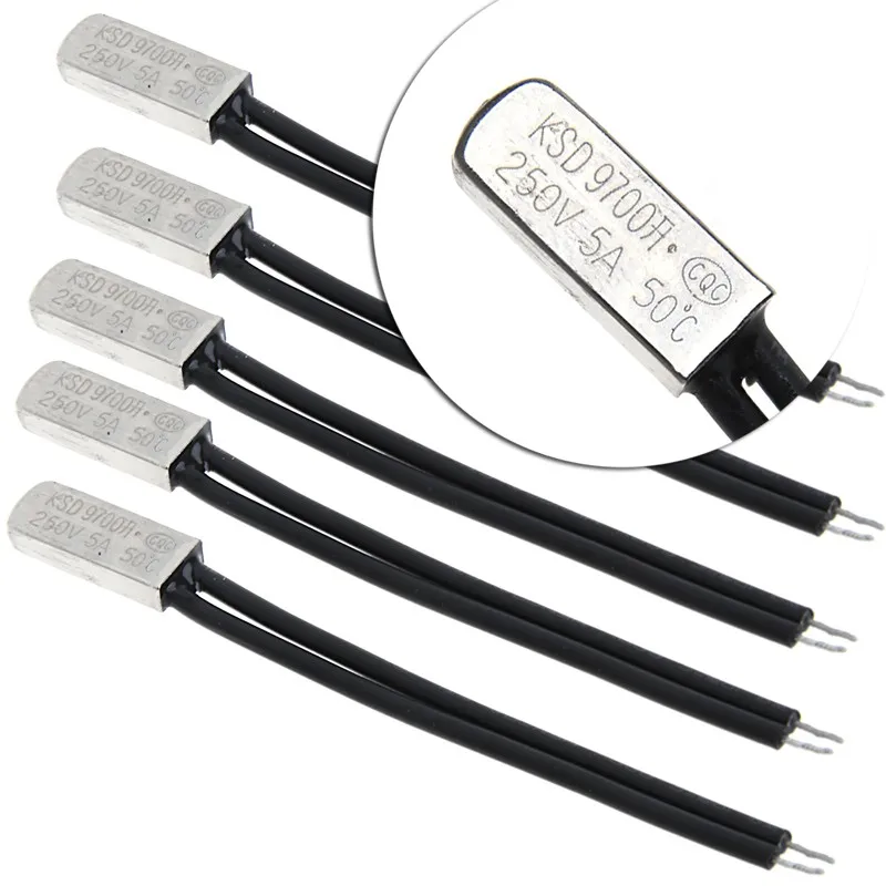 

OOTDTY 5/10Pcs 250V 5A KSD9700 Degrees Celsius Thermostat Control Temperature Switch