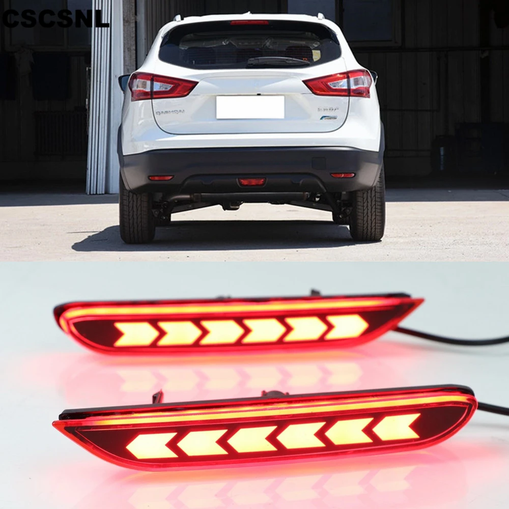 

CSCSNL 2PCS Multi-function Car LED Reflector Lamp Rear Fog Lamp Rear Bumper Light Brake Light For Nissan Qashqai 2016 2017 2018